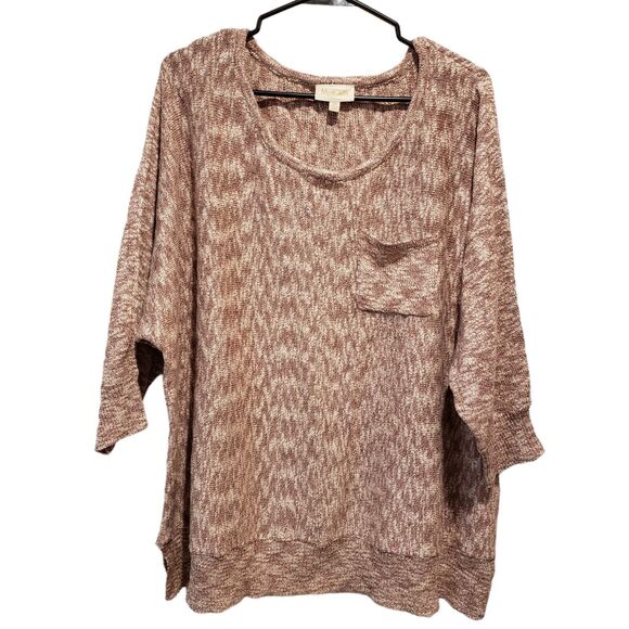 MODCLOTH Red Heathered Sweater Front Chest Pocket Women size 3x - Picture 5 of 10